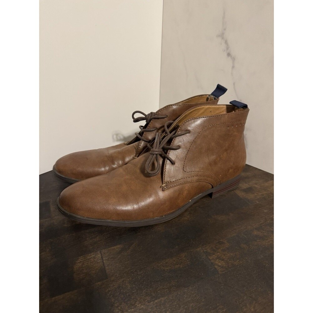 GUESS Men's Gmmorven Chukka Boots Brown Leather US 10 Ankle Casual Dress Shoes
